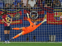 Cata Coll plays during the match between FC Barcelona Women and Hammarby IF Women, corresponding to week 2 of group D of the UEFA Women's Ch...