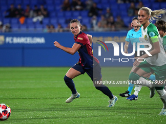 Ewa Pajor plays during the match between FC Barcelona Women and Hammarby IF Women, corresponding to week 2 of group D of the UEFA Women's Ch...