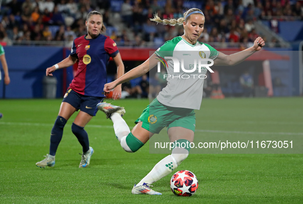 Eva Nystroem plays during the match between FC Barcelona Women and Hammarby IF Women, corresponding to week 2 of group D of the UEFA Women's...