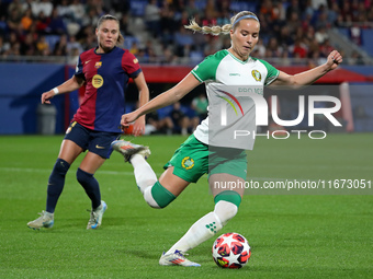 Eva Nystroem plays during the match between FC Barcelona Women and Hammarby IF Women, corresponding to week 2 of group D of the UEFA Women's...