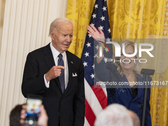 President Joe Biden and First Lady Jill Biden deliver remarks at an Italian American Heritage Month Reception at the White House in Washingt...