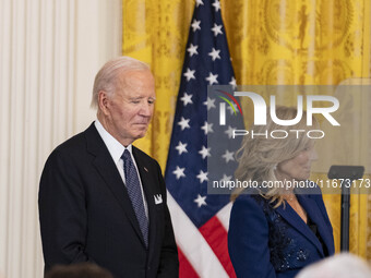 President Joe Biden and First Lady Jill Biden deliver remarks at an Italian American Heritage Month Reception at the White House in Washingt...