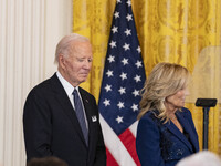 President Joe Biden and First Lady Jill Biden deliver remarks at an Italian American Heritage Month Reception at the White House in Washingt...