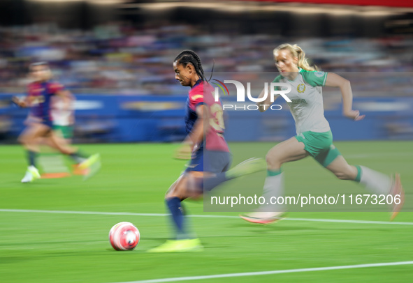 Esmee Brugts plays during the match between FC Barcelona Women and Hammarby IF Women, corresponding to week 2 of group D of the UEFA Women's...