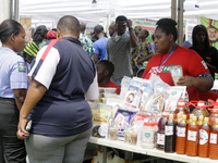 Farmers display their produce as the Lagos State Ministry of Agriculture and Food Systems concludes activities marking the 2024 World Food D...