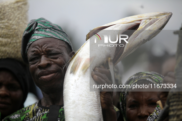 A farmer displays his group produce as the Lagos State Ministry of Agriculture and Food Systems concludes activities for the 2024 World Food...