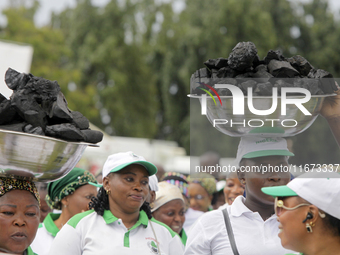 Farmers display their produce as the Lagos State Ministry of Agriculture and Food Systems concludes activities marking the 2024 World Food D...