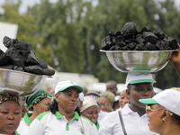 Farmers display their produce as the Lagos State Ministry of Agriculture and Food Systems concludes activities marking the 2024 World Food D...