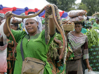 Farmers display their produce as the Lagos State Ministry of Agriculture and Food Systems concludes activities marking the 2024 World Food D...