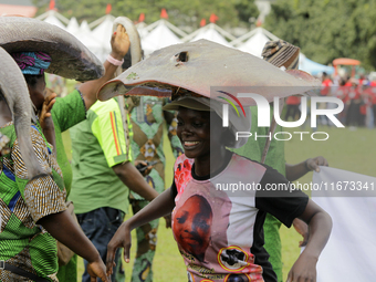 Farmers display their produce as the Lagos State Ministry of Agriculture and Food Systems concludes activities marking the 2024 World Food D...