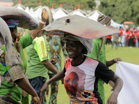 Farmers display their produce as the Lagos State Ministry of Agriculture and Food Systems concludes activities marking the 2024 World Food D...