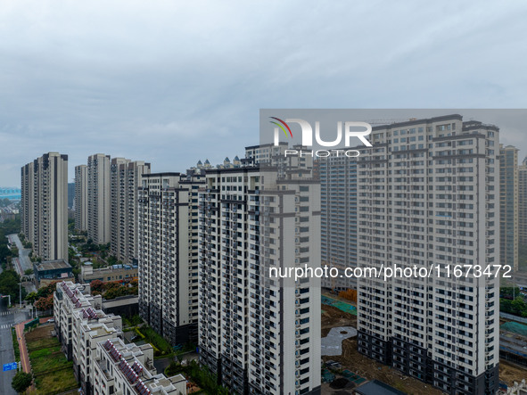 A real estate project is under construction in Qingjiangpu District, Huai'an City, Jiangsu Province, China, on October 17, 2024. 