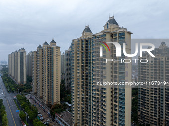 A property of Evergrande Real Estate is seen in Huai'an, China, on October 17, 2024. (