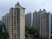 A property of Evergrande Real Estate is seen in Huai'an, China, on October 17, 2024. (