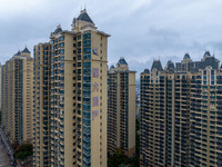 A property of Evergrande Real Estate is seen in Huai'an, China, on October 17, 2024. (