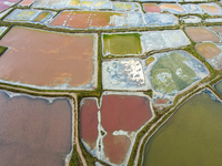 The colorful Salt Lake is seen after the rain in Yuncheng, China, on October 17, 2024. (