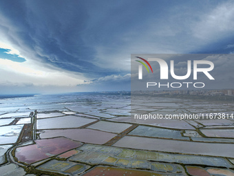 The colorful Salt Lake is seen after the rain in Yuncheng, China, on October 17, 2024. (