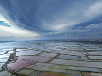 The colorful Salt Lake is seen after the rain in Yuncheng, China, on October 17, 2024. (