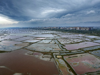 The colorful Salt Lake is seen after the rain in Yuncheng, China, on October 17, 2024. (