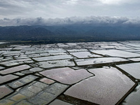 The colorful Salt Lake is seen after the rain in Yuncheng, China, on October 17, 2024. (