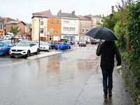 Floods and flooding occur in the village of Maclas, Loire department in France, on October 17, 2024. (