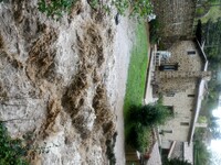 Floods and flooding occur in the village of Pelussin, Loire department, in France, on October 17, 2024. (