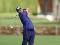 Daniel Brown of England plays his second shot on the 14th hole on day one of the Estrella Damm N.A. Andalucia Masters 2024 at Real Club de G...