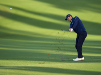 Bernd Wiesberger of Austria plays his second shot on the 10th hole on day one of the Estrella Damm N.A. Andalucia Masters 2024 at Real Club...