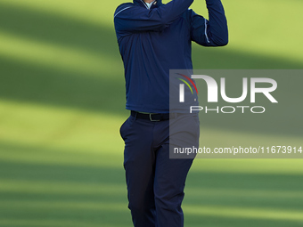 Bernd Wiesberger of Austria plays his second shot on the 10th hole on day one of the Estrella Damm N.A. Andalucia Masters 2024 at Real Club...