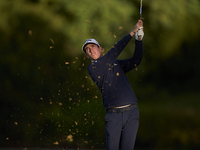 Tom McKibbin of Northern Ireland plays his second shot on the 10th hole on day one of the Estrella Damm N.A. Andalucia Masters 2024 at Real...