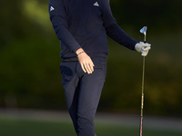 Tom McKibbin of North Ireland reacts to his second shot on the 10th hole on day one of the Estrella Damm N.A. Andalucia Masters 2024 at Real...