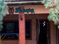 A billiard building damaged by a Russian drone attack is pictured in Vylkove, Ukraine, on October 11, 2024. (