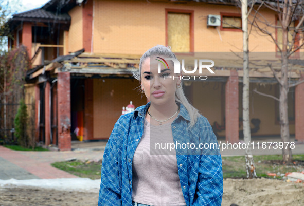 Yuliia Kapitan, the owner of the Delta hotel and restaurant that is damaged by a Russian drone attack, is pictured in Vylkove, Ukraine, on O...