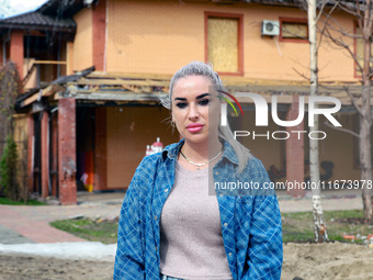 Yuliia Kapitan, the owner of the Delta hotel and restaurant that is damaged by a Russian drone attack, is pictured in Vylkove, Ukraine, on O...