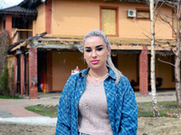 Yuliia Kapitan, the owner of the Delta hotel and restaurant that is damaged by a Russian drone attack, is pictured in Vylkove, Ukraine, on O...