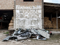 The backyard of the Delta hotel and restaurant, damaged by a Russian drone attack, is in Vylkove, Ukraine, on October 11, 2024. NO USE RUSSI...