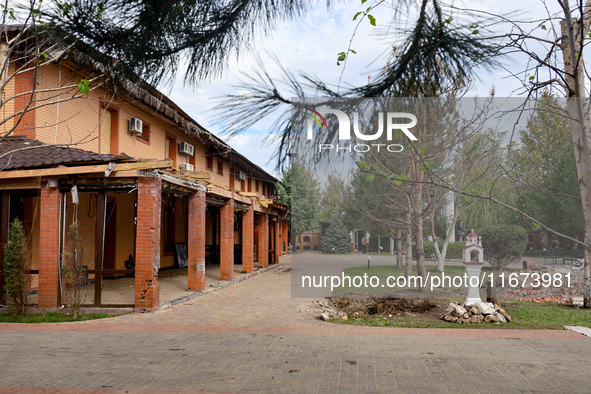 The Delta hotel and restaurant is damaged by a Russian drone attack in Vylkove, Ukraine, on October 11, 2024. 