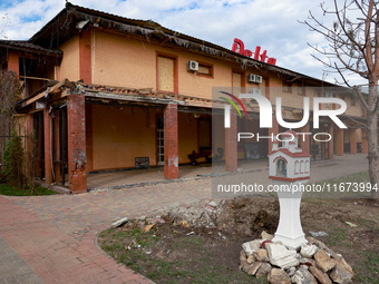 The Delta hotel and restaurant is damaged by a Russian drone attack in Vylkove, Ukraine, on October 11, 2024. (