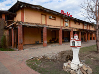 The Delta hotel and restaurant is damaged by a Russian drone attack in Vylkove, Ukraine, on October 11, 2024. (