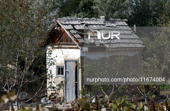 A damaged building is in Vylkove, Ukraine, on October 11, 2024, in the Odesa region, southern Ukraine, which is under constant Russian drone...