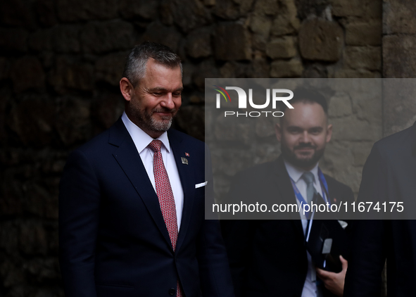 President of Slovakia Peter Pellegrini attends the meeting of the presidents of the Arraiolos group at Wawel Castle in Krakow, Poland, on Oc...