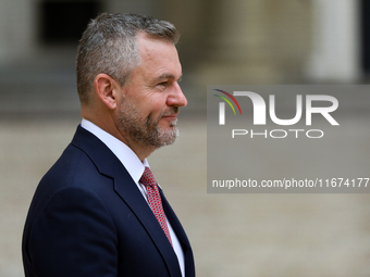 President of Slovakia Peter Pellegrini attends the meeting of the presidents of the Arraiolos group at Wawel Castle in Krakow, Poland, on Oc...