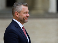 President of Slovakia Peter Pellegrini attends the meeting of the presidents of the Arraiolos group at Wawel Castle in Krakow, Poland, on Oc...