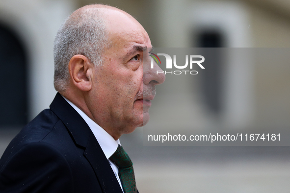 Hungarian President Tamas Sulyok attends the meeting of the presidents of the Arraiolos group at Wawel Castle in Krakow, Poland, on October...