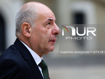 Hungarian President Tamas Sulyok attends the meeting of the presidents of the Arraiolos group at Wawel Castle in Krakow, Poland, on October...