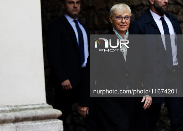 President of Slovenia Natasa Pirc Musar attends the meeting of the presidents of the Arraiolos group at Wawel Castle in Krakow, Poland, on O...