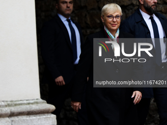 President of Slovenia Natasa Pirc Musar attends the meeting of the presidents of the Arraiolos group at Wawel Castle in Krakow, Poland, on O...