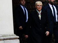 President of Slovenia Natasa Pirc Musar attends the meeting of the presidents of the Arraiolos group at Wawel Castle in Krakow, Poland, on O...