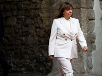 President of Greece Katerina Sakellaropoulou attends the meeting of the presidents of the Arraiolos group at Wawel Castle in Krakow, Poland,...