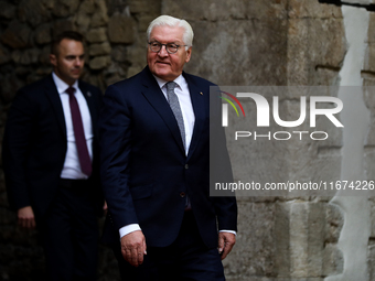 German President Frank-Walter Steinmeier attends the meeting of the presidents of the Arraiolos group at Wawel Castle in Krakow, Poland, on...